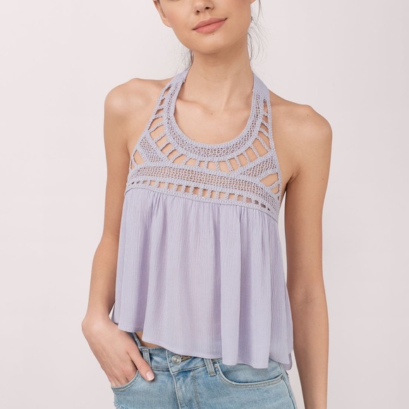 Tobi Tops - Tobi Nichelle Crochet Top in Lavender